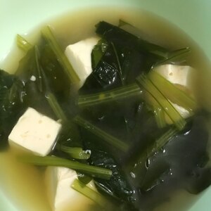 小松菜と豆腐の味噌汁